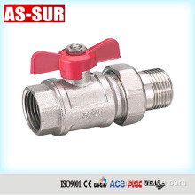 Male Female Thread Butterfly handle Brass ball valve